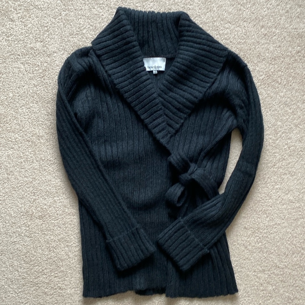 Heartloom Black Side tie sweater